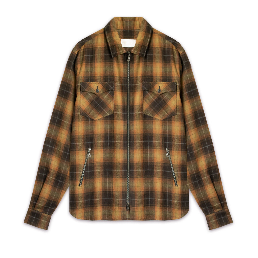 ORO Los Angeles - The Kennedy Zipper Plaid Shirt